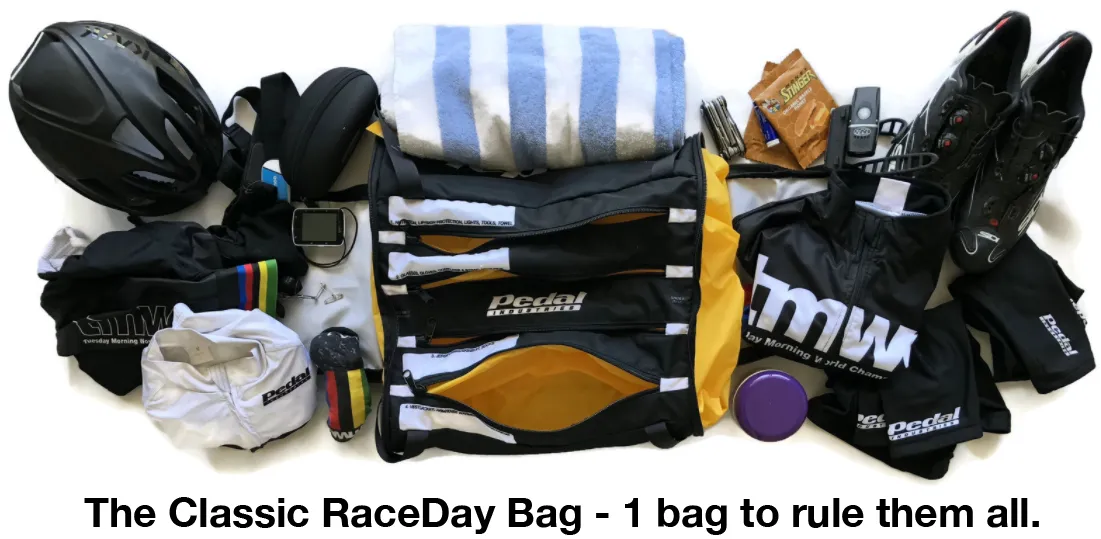 3' Cycling RACEDAY BAG - ships in about 3 weeks