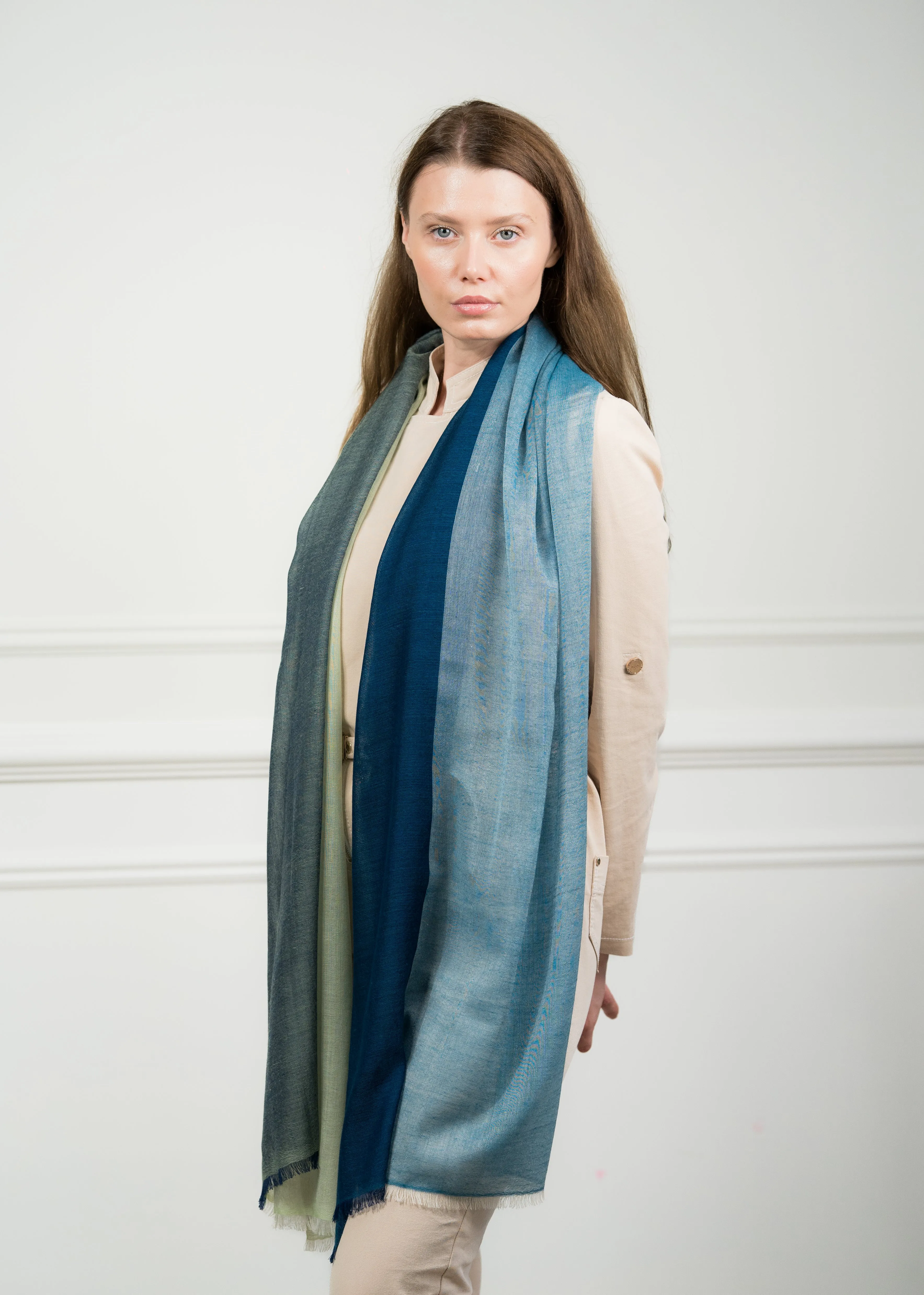 4 Color Block Jade Scarf