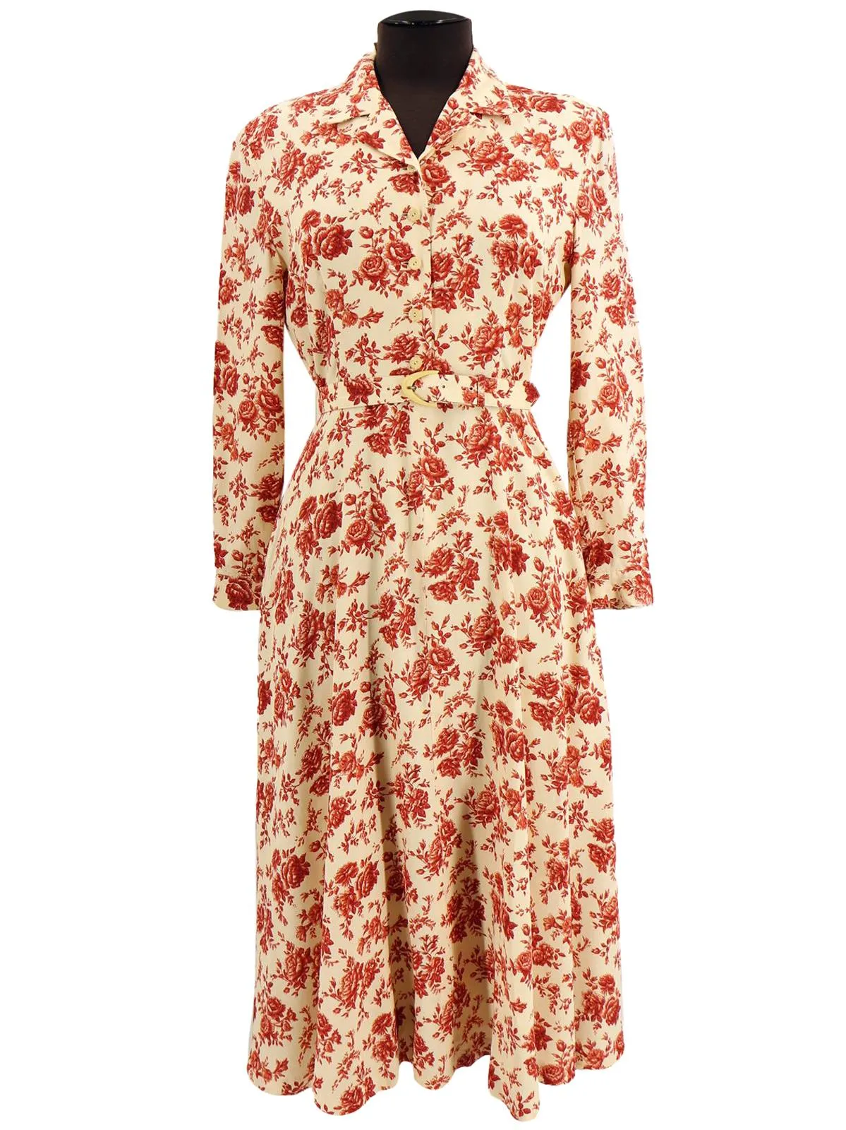 40s Look Floral Print Vintage Dress