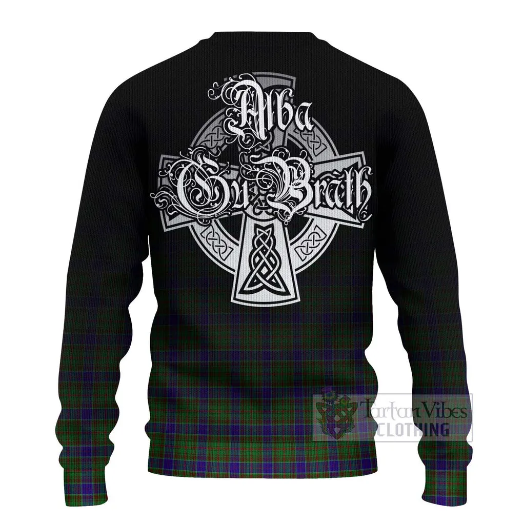 Adam Tartan Ugly Sweater Featuring Alba Gu Brath Family Crest Celtic Inspired