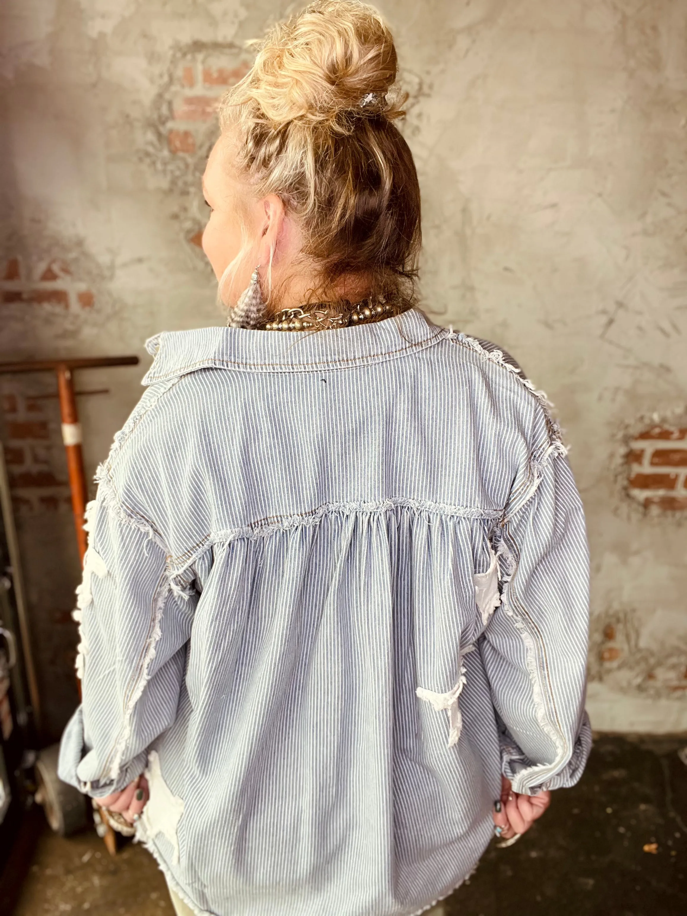 All The Stars Denim Jacket - Striped