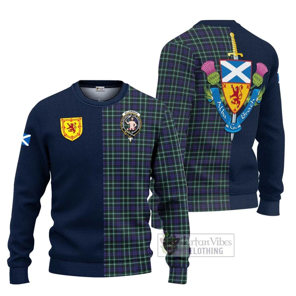 Allardice Tartan Ugly Sweater with Scottish Lion Royal Arm Half Style