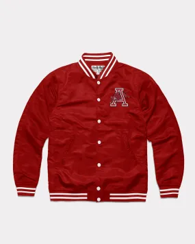 Arkansas Script Monogram Cardinal Varsity Jacket