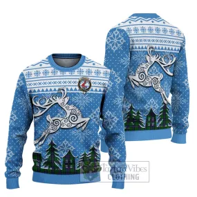 Armstrong Clan Christmas Ugly Sweater with Tartan and Celtic Reindeer Style