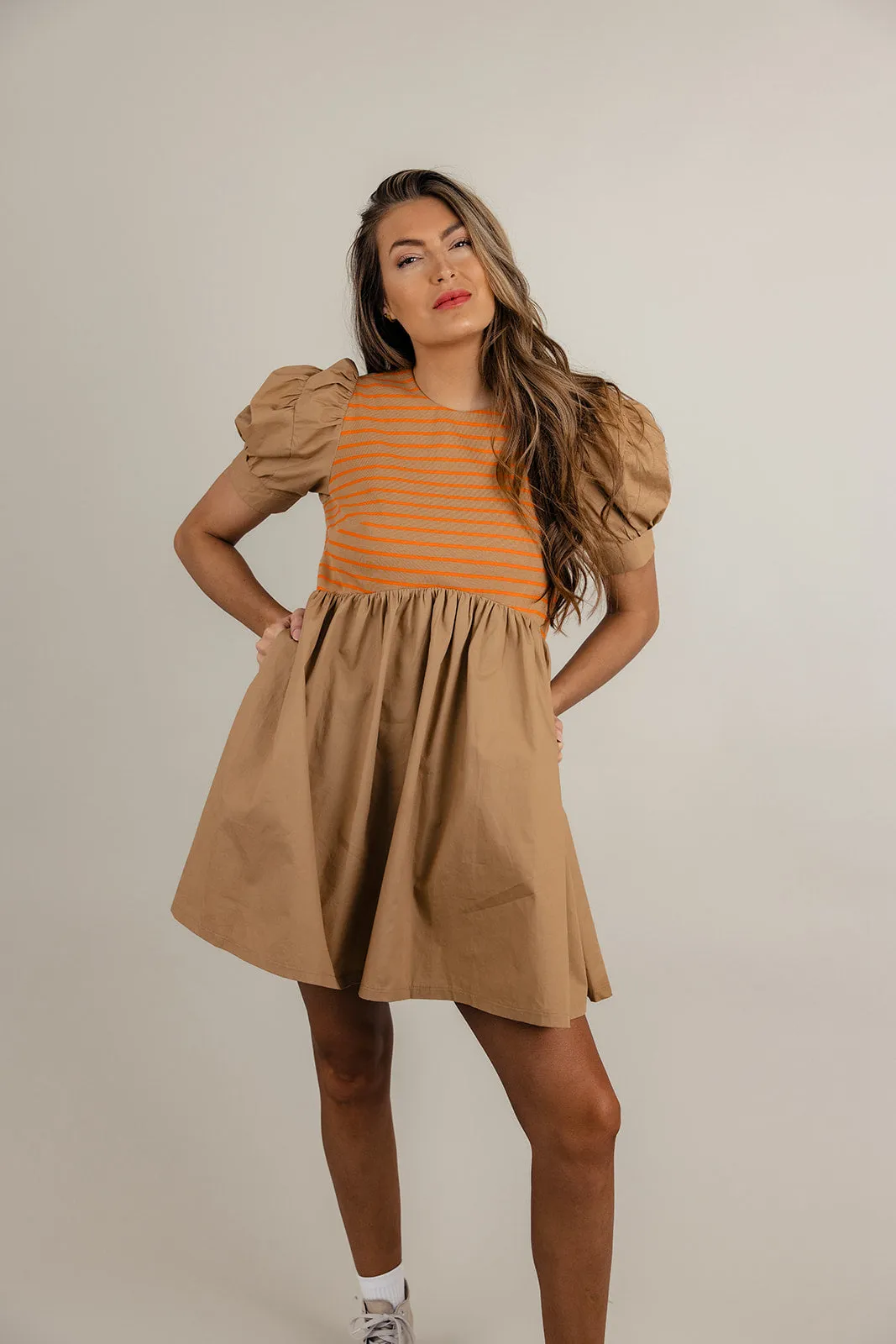 At the Wake Puff Sleeve Flare Dress