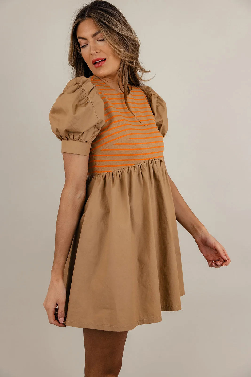 At the Wake Puff Sleeve Flare Dress