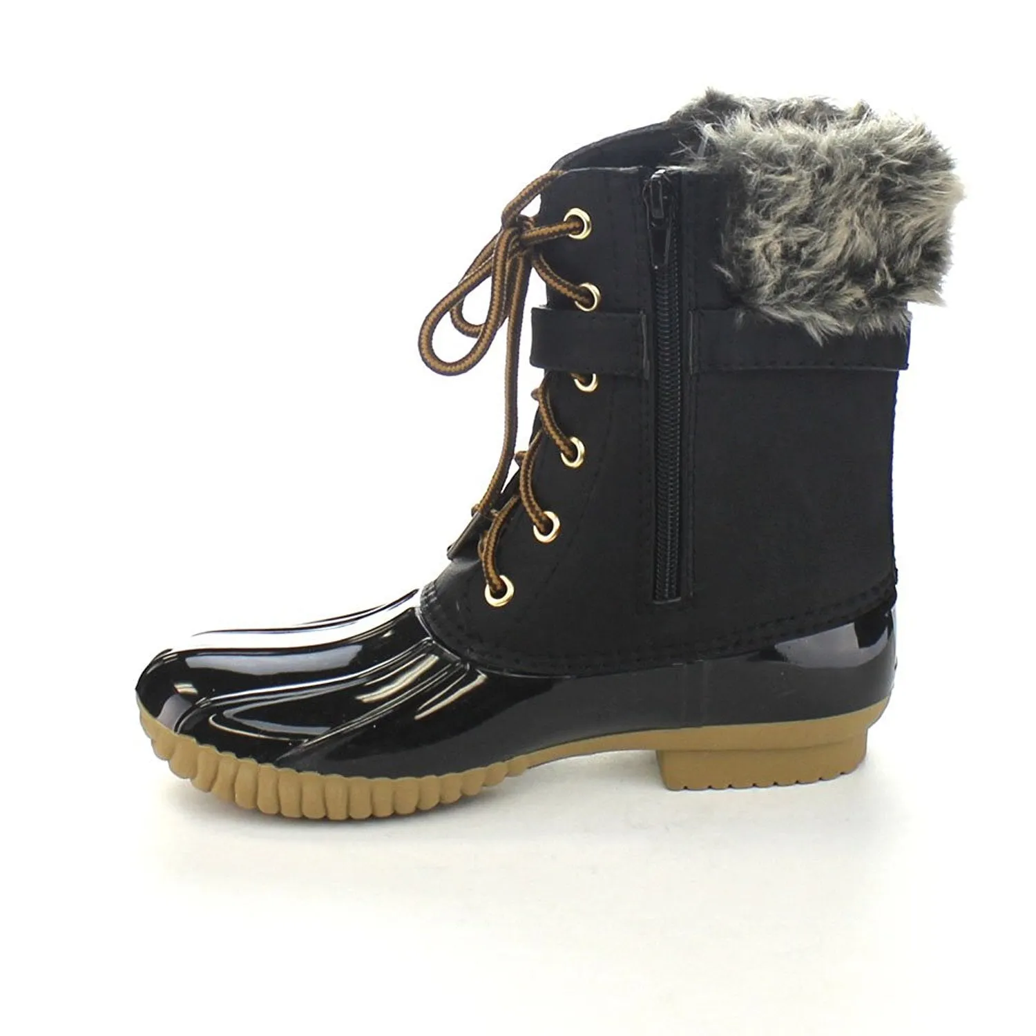 AXNY - Womens Dylan-7 Lace Up Buckle Strap Ankle Rain or Snow Duck Boot