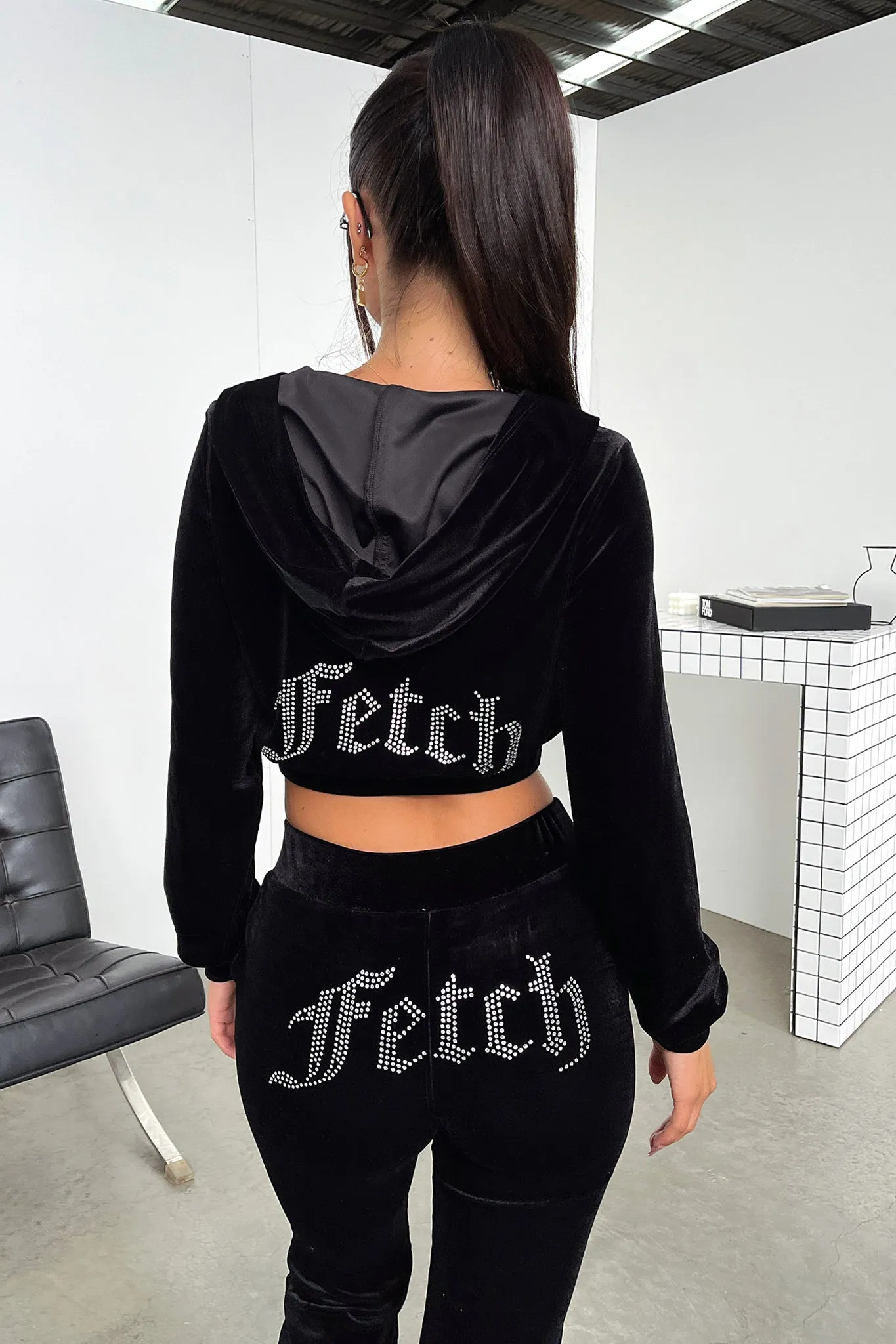 Beba Cropped Hoodie - Black