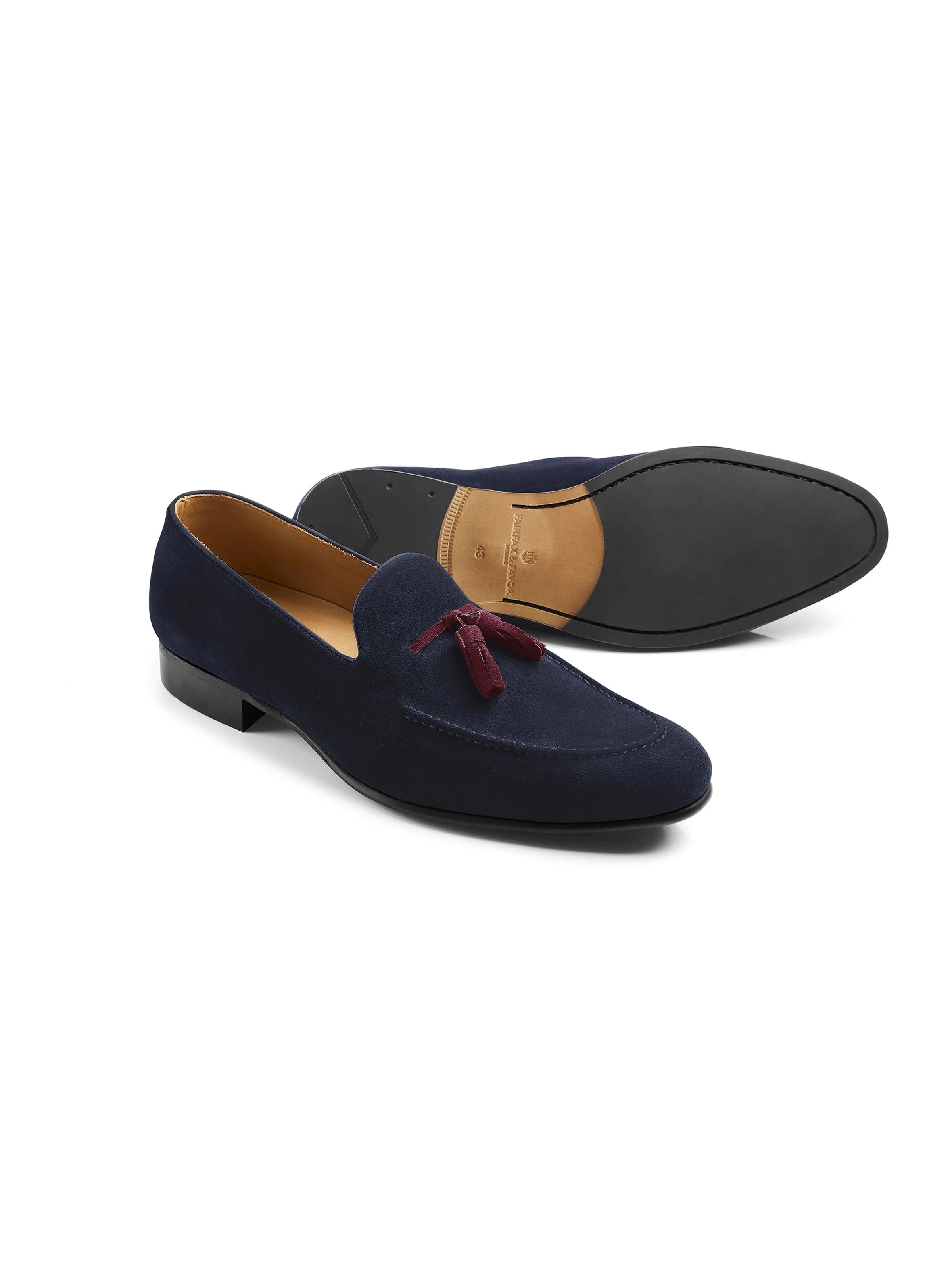 Bedingfeld - Navy & Burgundy Suede