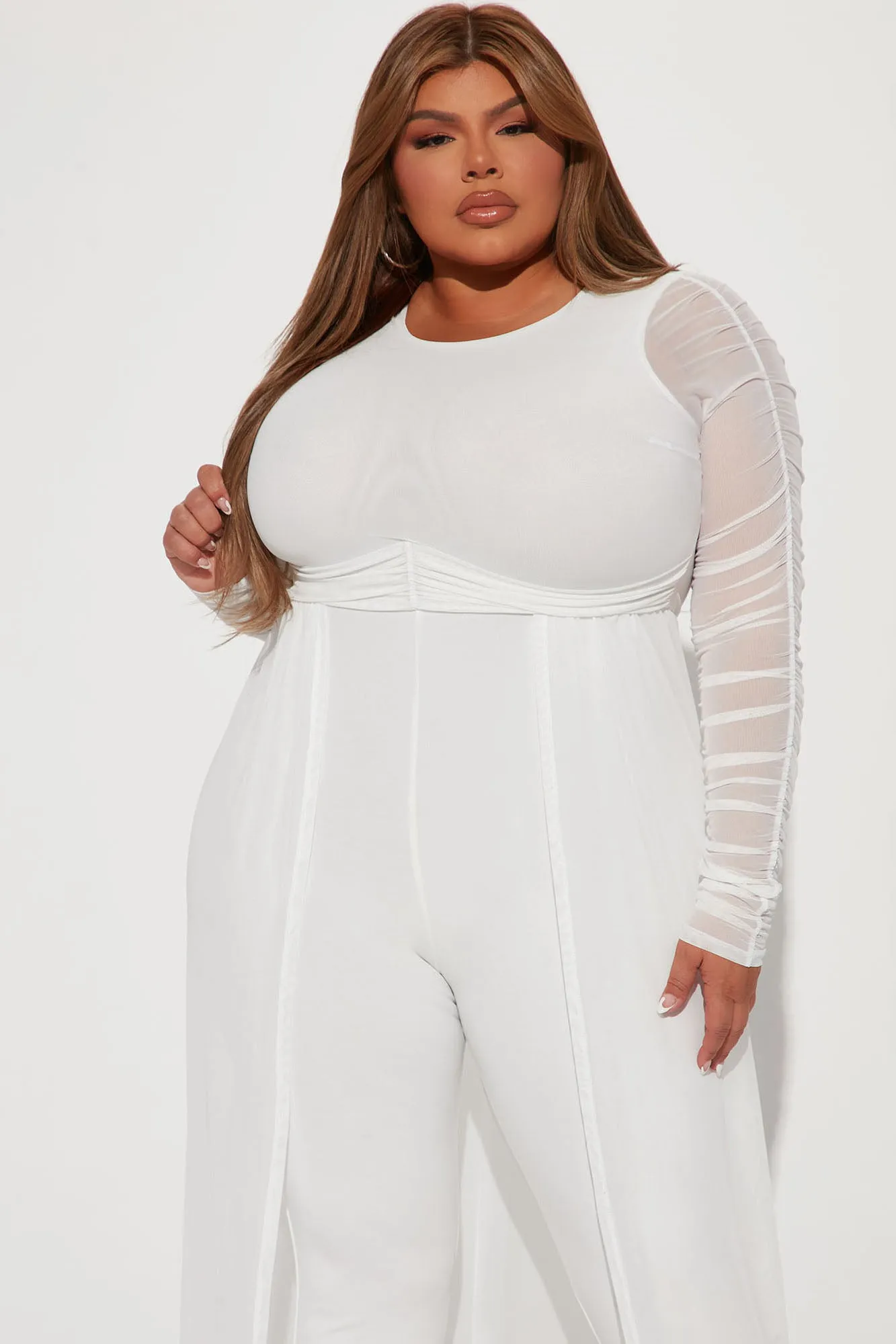 Better Make Sure Mesh Jumpsuit - White