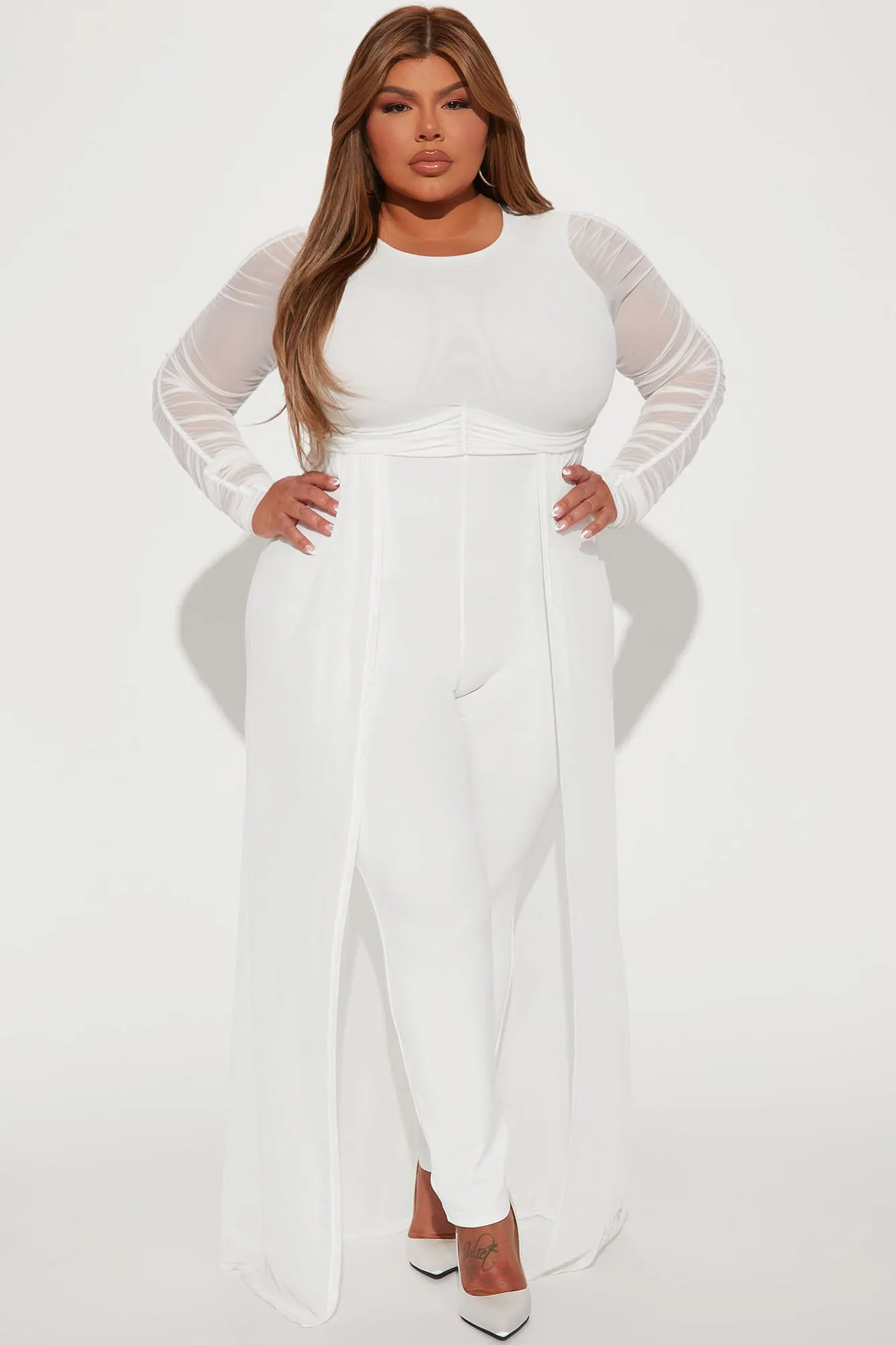 Better Make Sure Mesh Jumpsuit - White