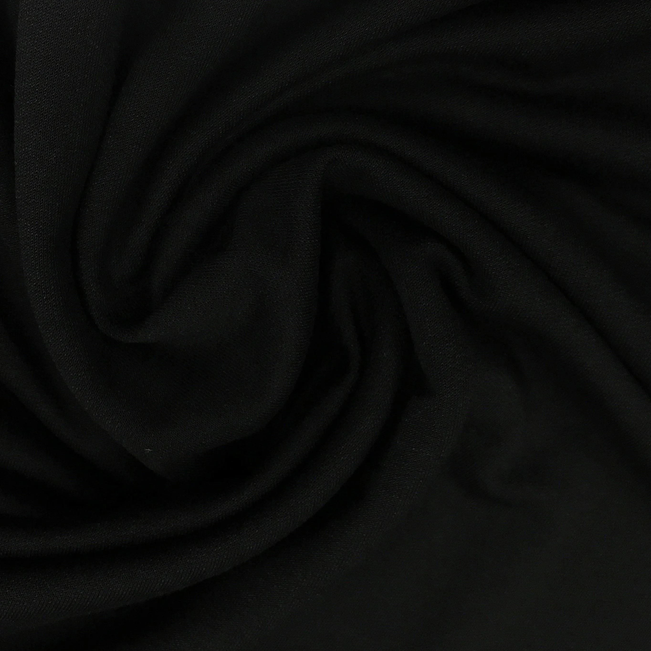 Black Bamboo Stretch Fleece Fabric - 320 GSM, $12.20/yd - Rolls