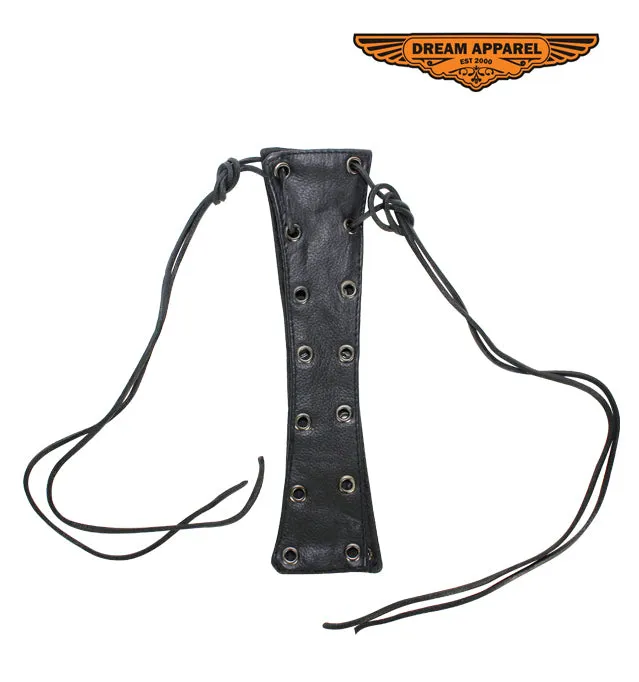 Black Naked Cowhide Leather Ladies Vest Extender