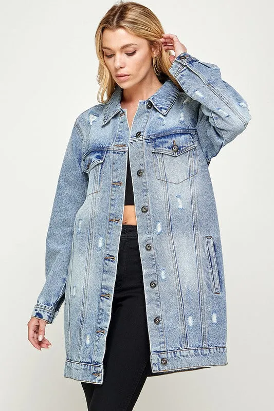 Blue Age DENIM 3/4 QUARTER JACKETS DISTRESSED WASHED