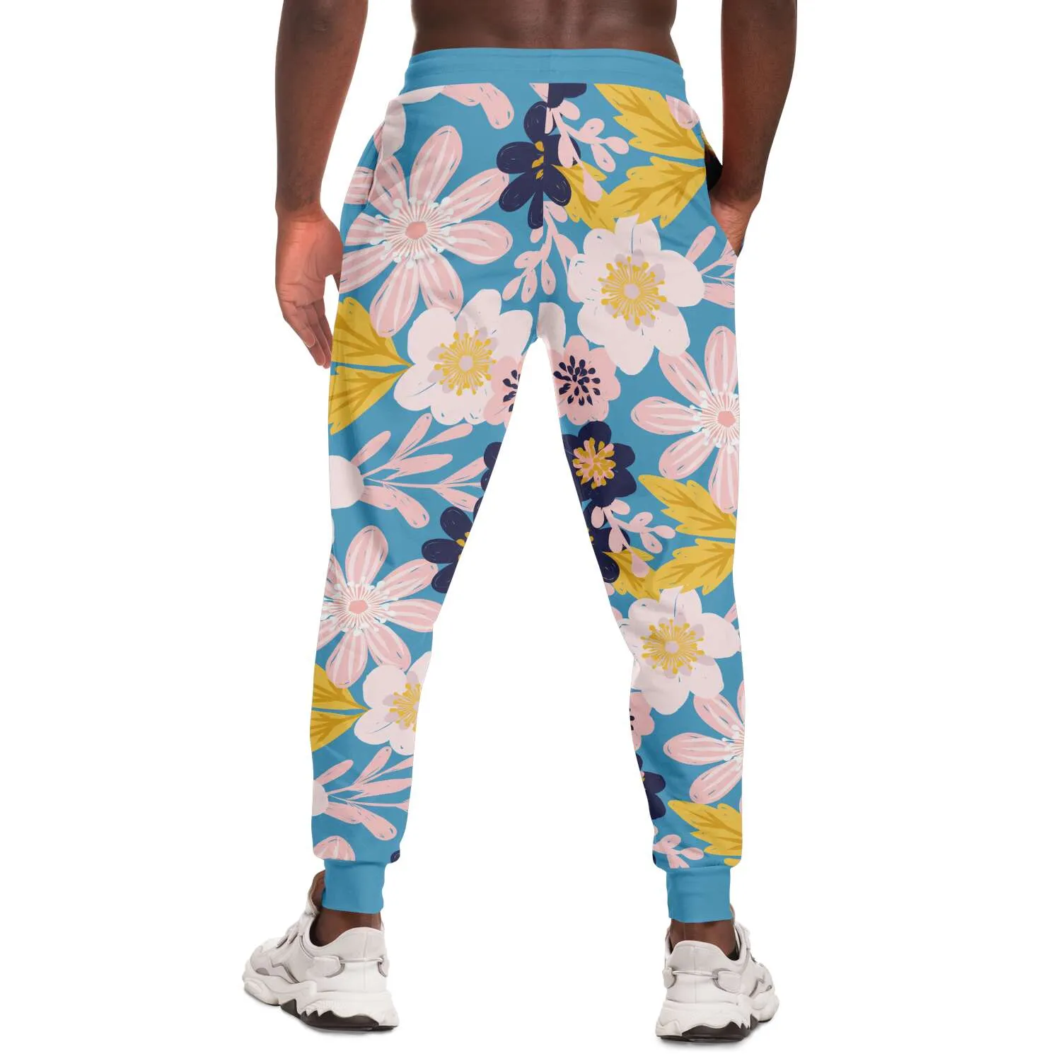 Blue Frisky Floral Unisex Fleece Joggers