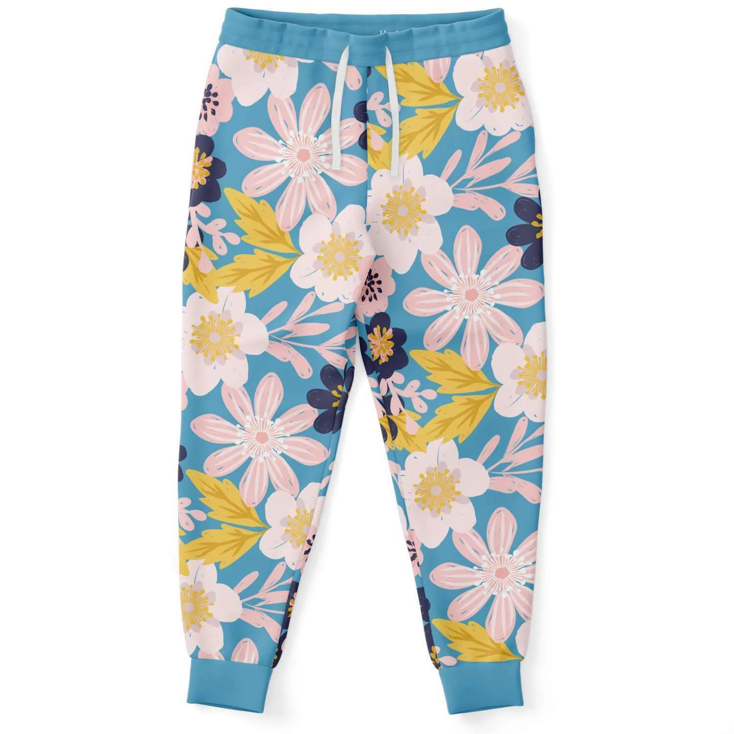 Blue Frisky Floral Unisex Fleece Joggers