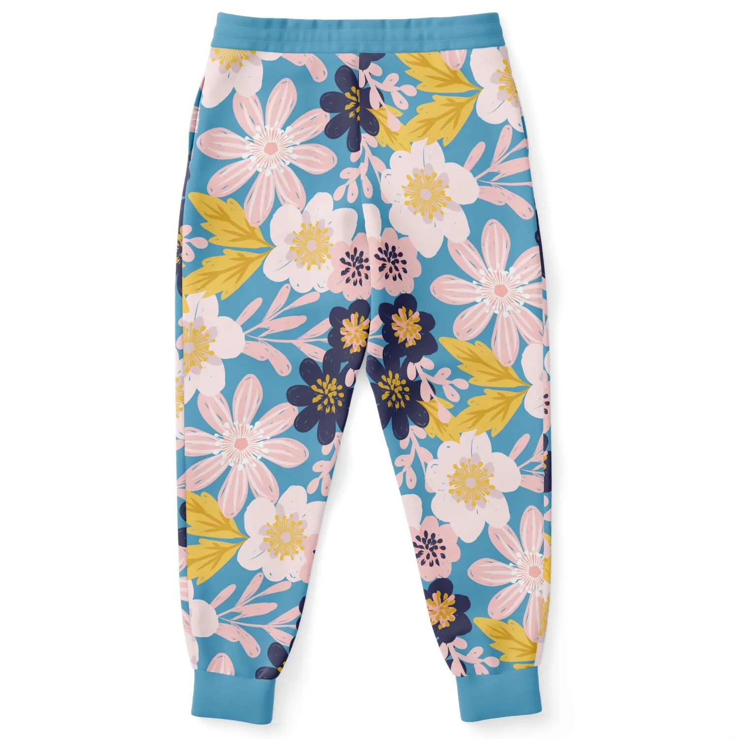 Blue Frisky Floral Unisex Fleece Joggers