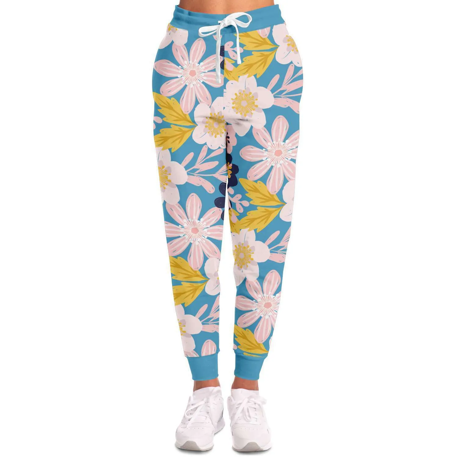 Blue Frisky Floral Unisex Fleece Joggers