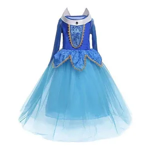 Blue Long Sleeve Princess Dress