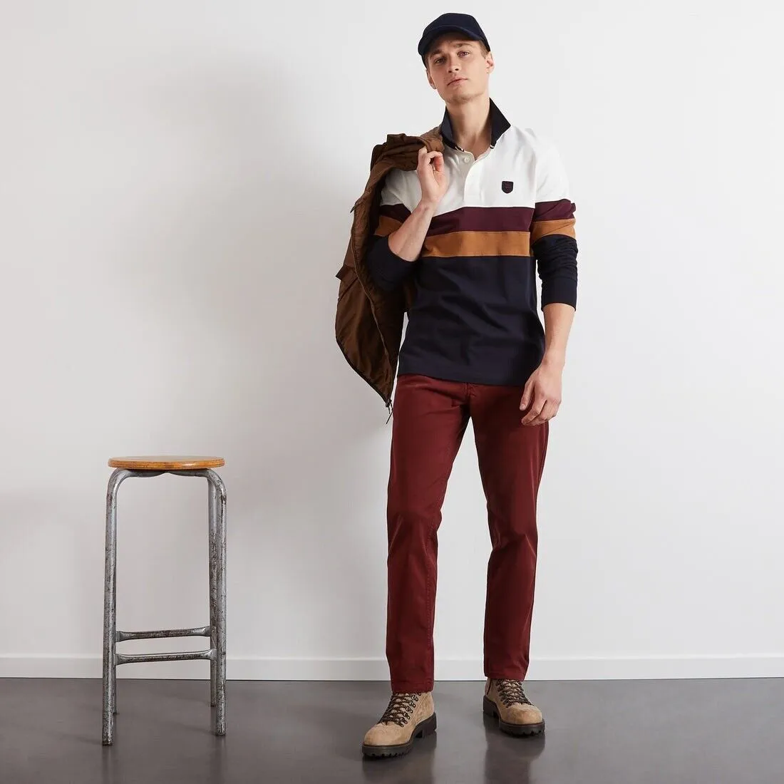 Bordeaux chinos in stretch cotton