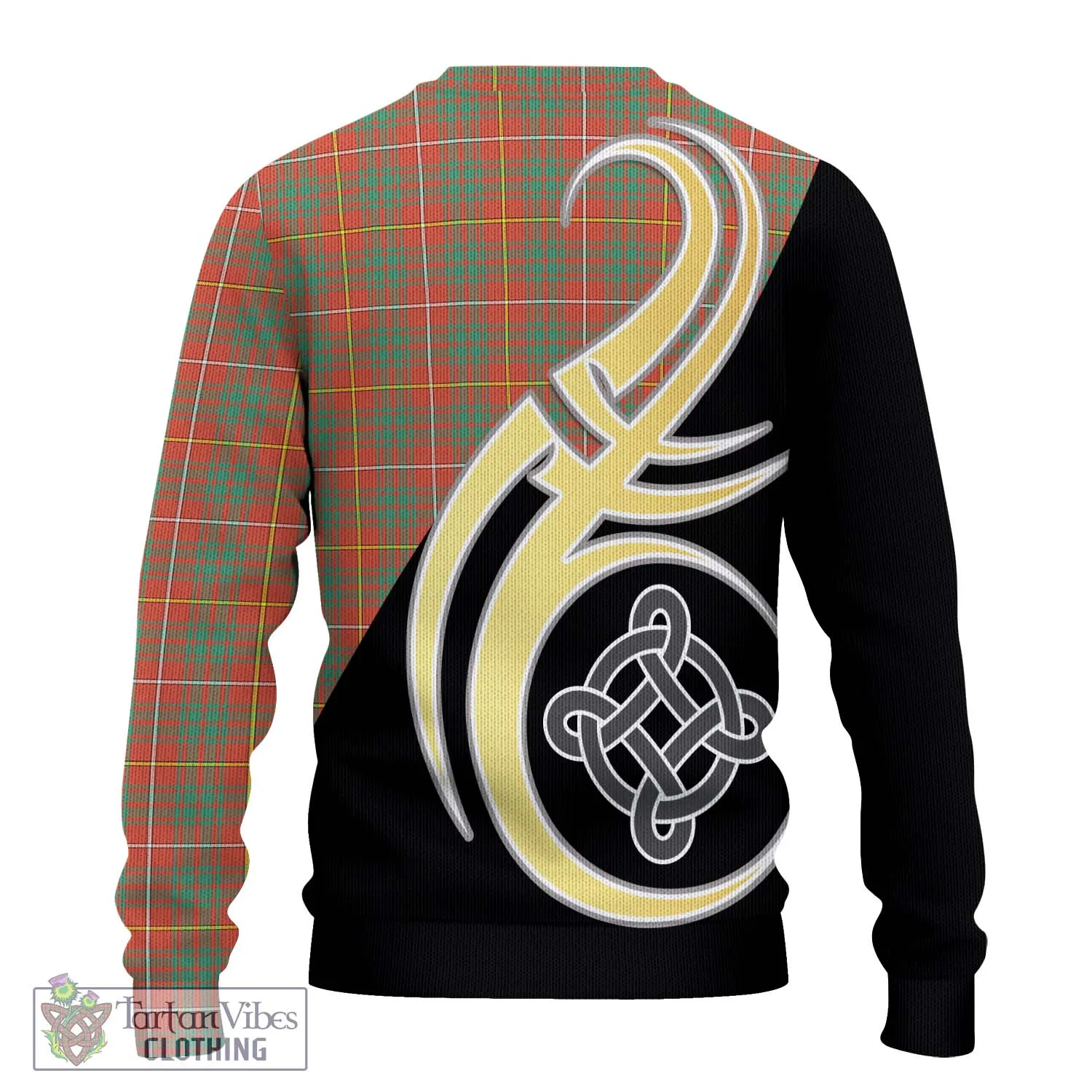 Bruce Ancient Tartan Ugly Sweater with Family Crest and Celtic Symbol Style