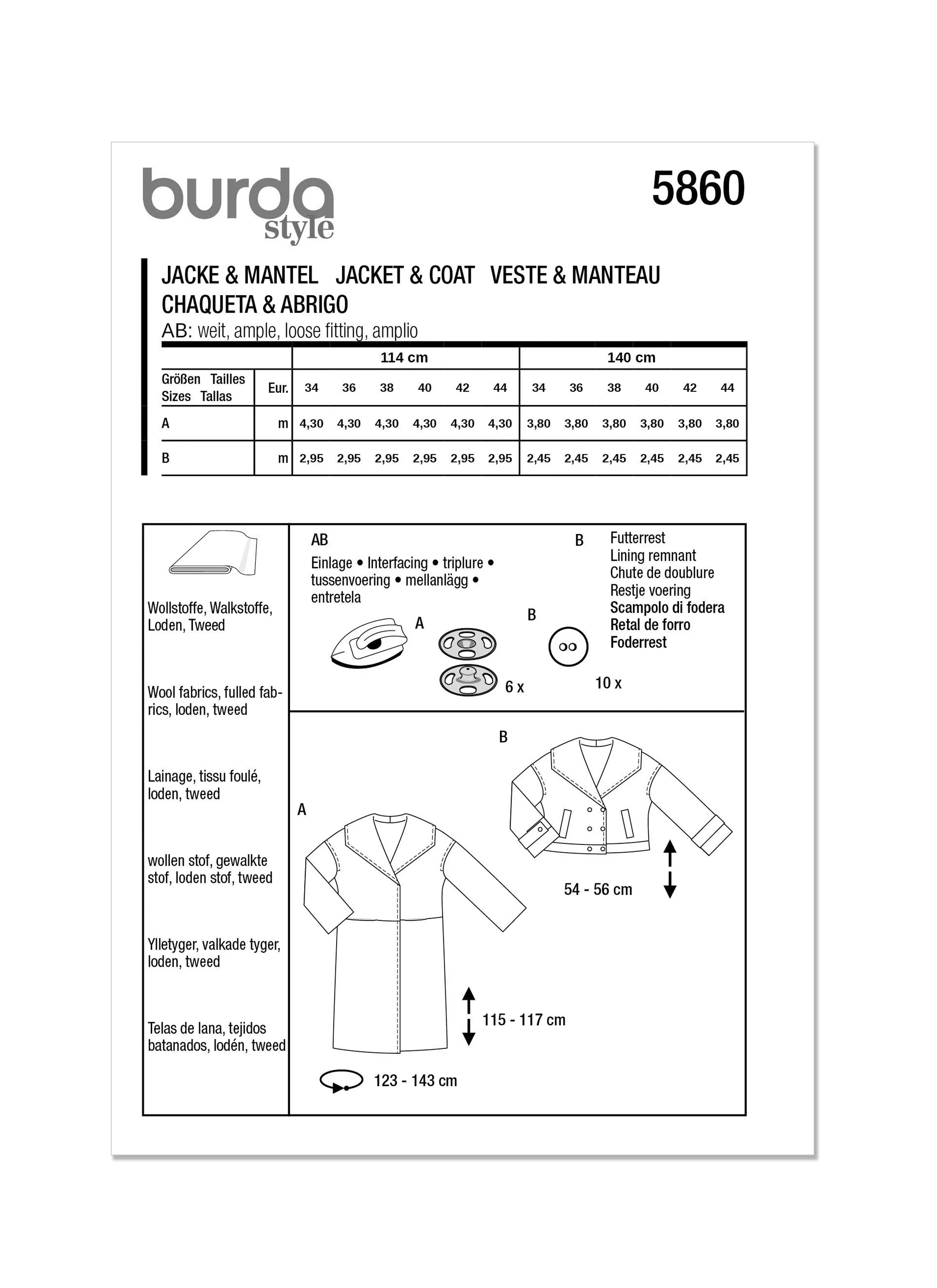 Burda Jacket & Coat 5860