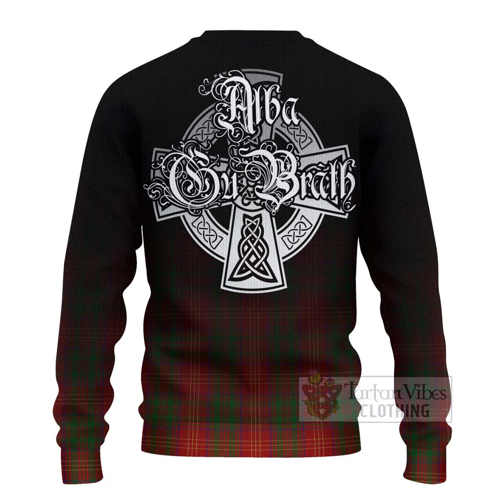 Burns Tartan Ugly Sweater Featuring Alba Gu Brath Family Crest Celtic Inspired