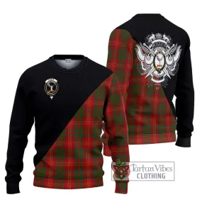 Burns Tartan Ugly Sweater with Family Crest and Military Logo Style