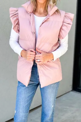 Button-down Ruffle Tank Jacket