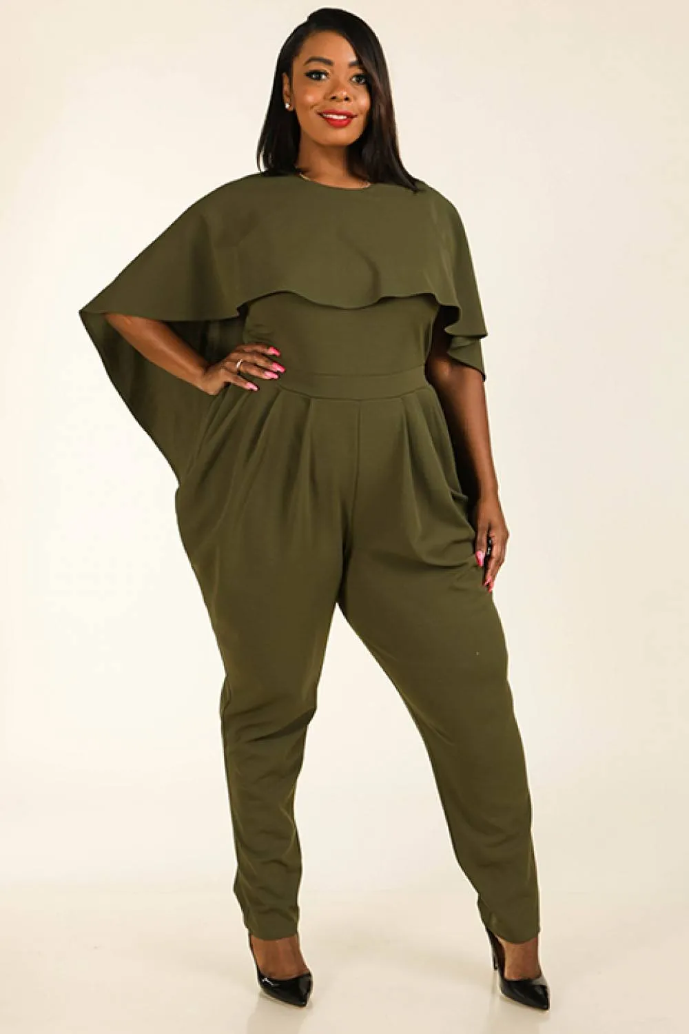 Cape Style Harem Jumpsuit