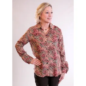 Casa Cabana Leopard Print Top with Long Sleeves