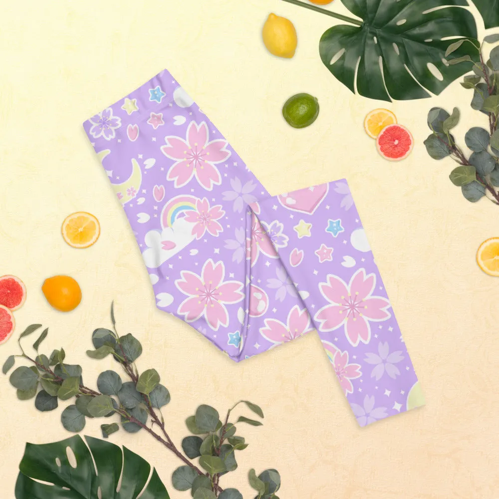 Cherry Blossom Dreams Purple Leggings