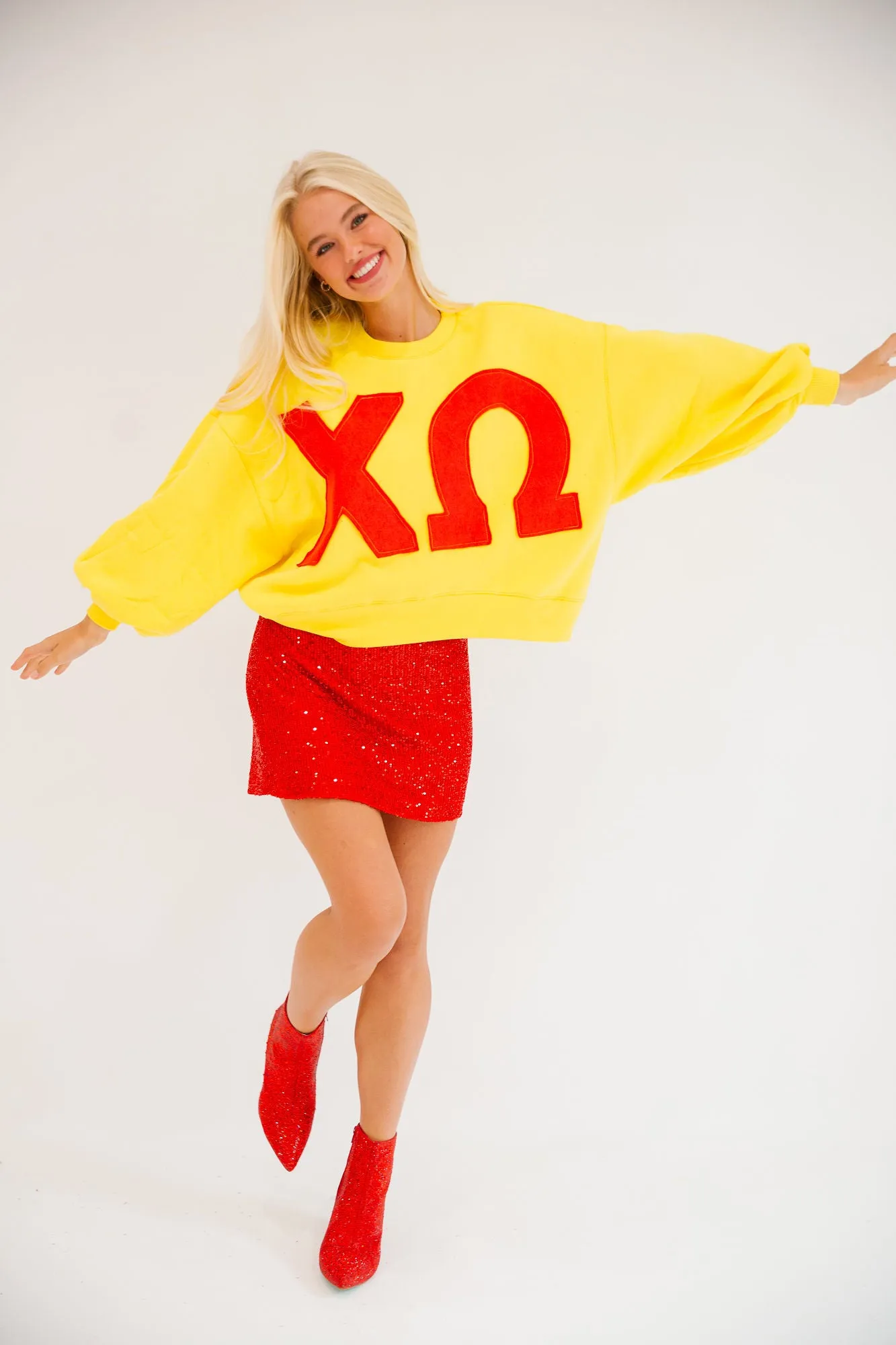 CHI OMEGA YELLOW PULLOVER