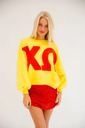 CHI OMEGA YELLOW PULLOVER