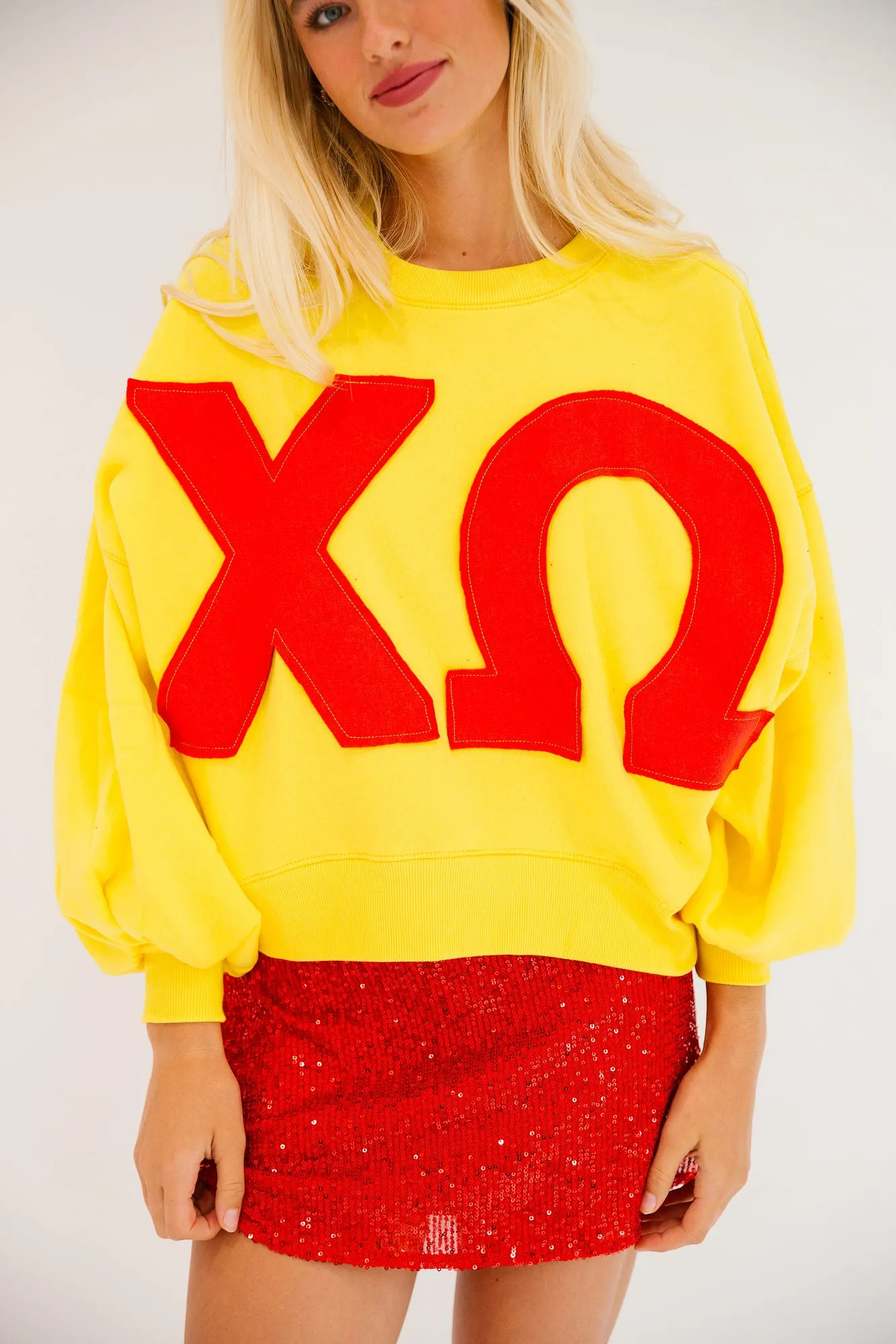 CHI OMEGA YELLOW PULLOVER