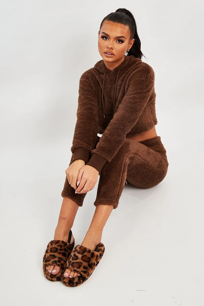 Chocolate Soft Teddy Leggings - Evani