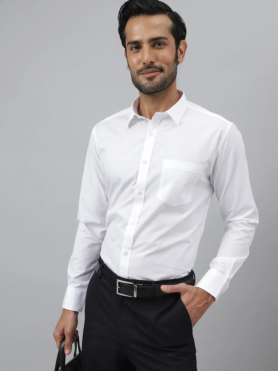 Classic Regular Fit White Shirt - Pristine (Pack of 3)