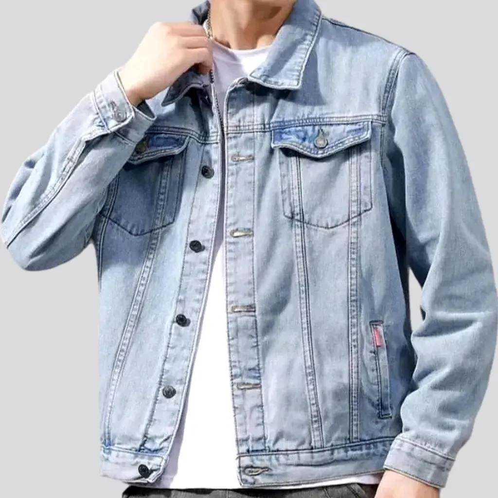 Classic sanded men's jean jacket