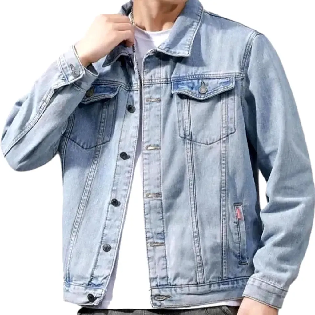 Classic sanded men's jean jacket