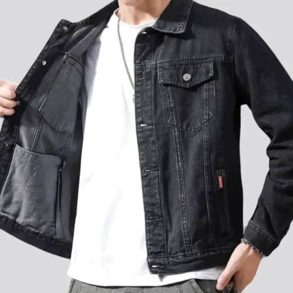 Classic sanded men's jean jacket