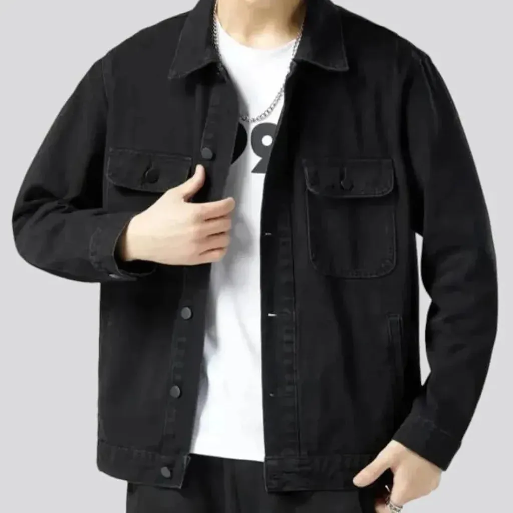 Classic sanded men's jean jacket