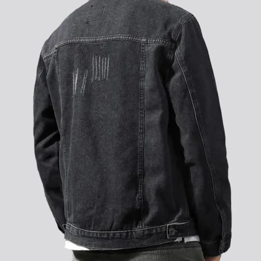 Classic sanded men's jean jacket