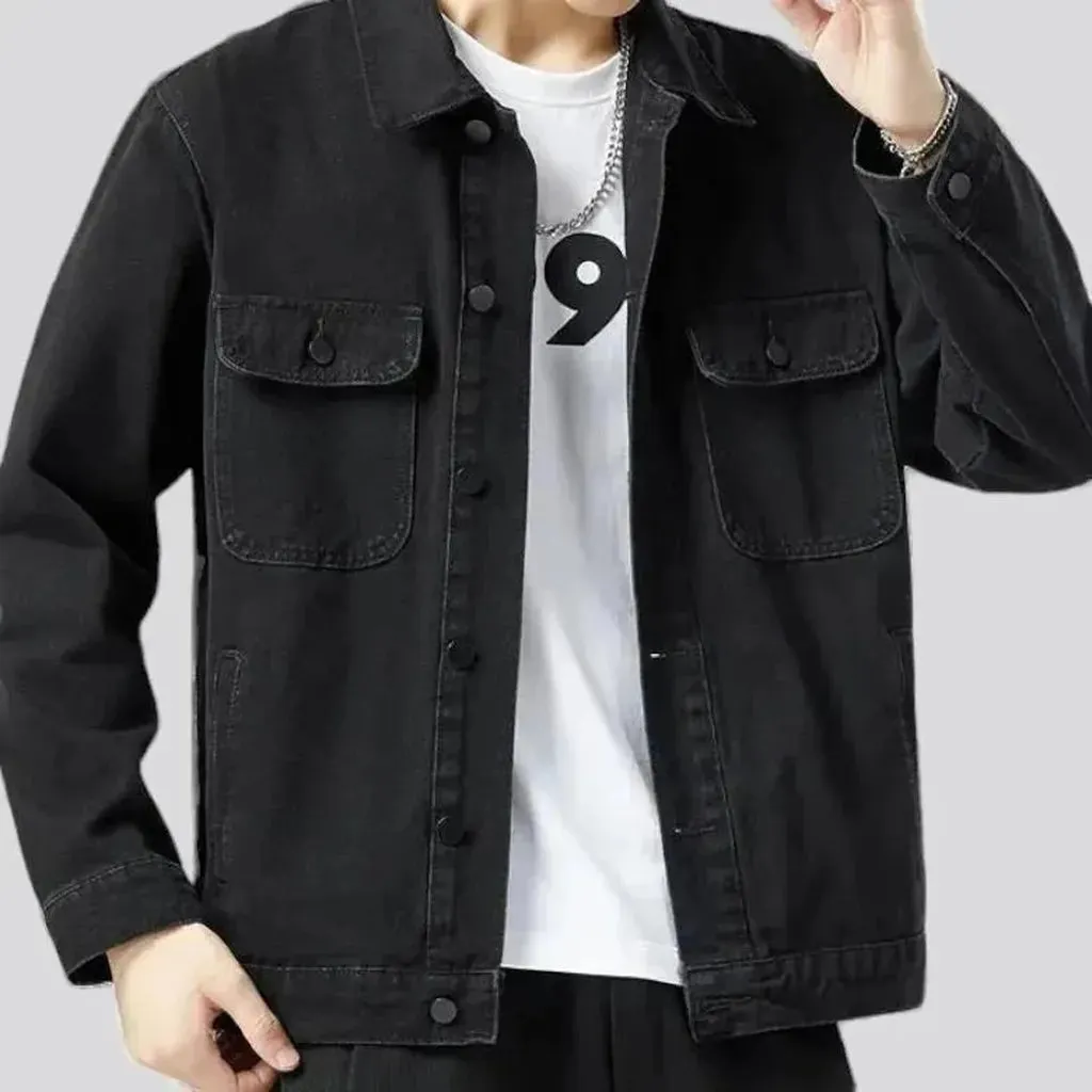 Classic sanded men's jean jacket