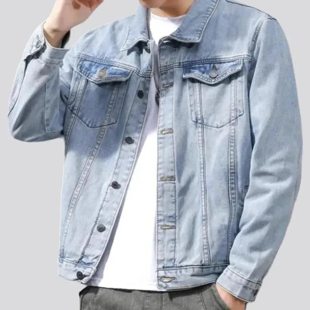 Classic sanded men's jean jacket