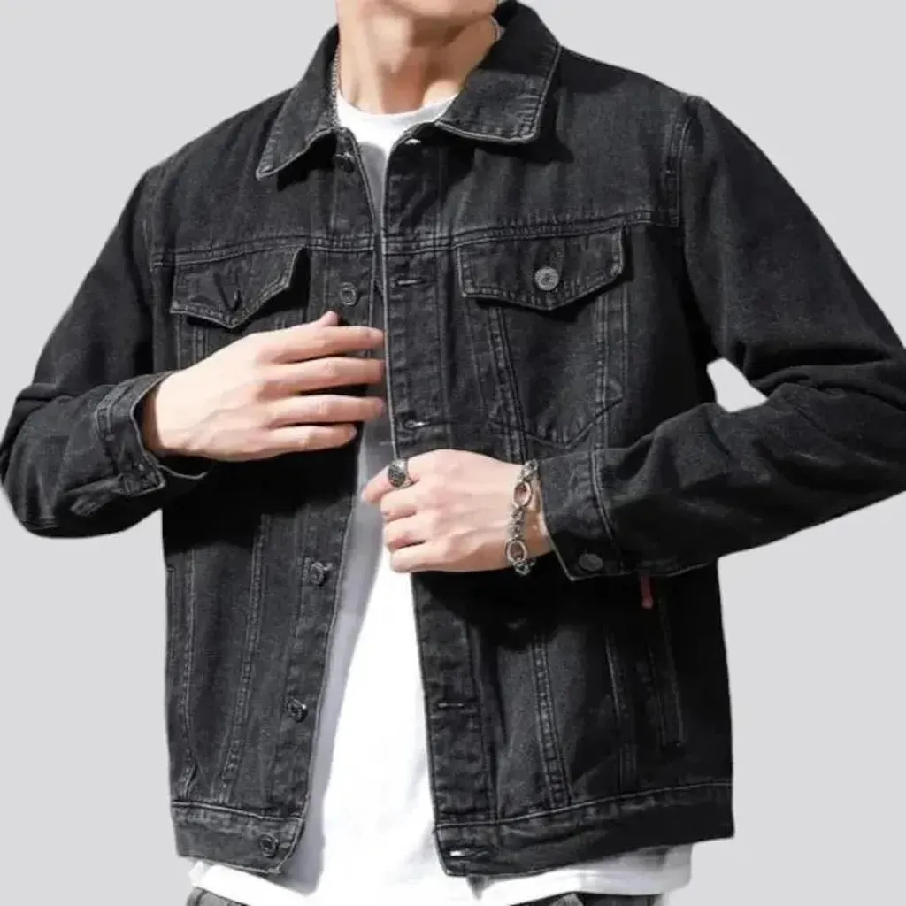 Classic sanded men's jean jacket