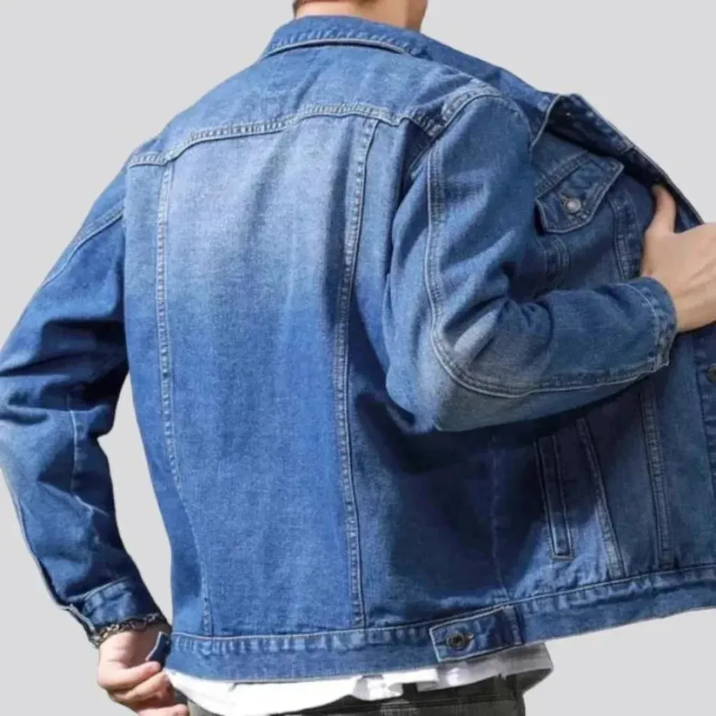 Classic sanded men's jean jacket