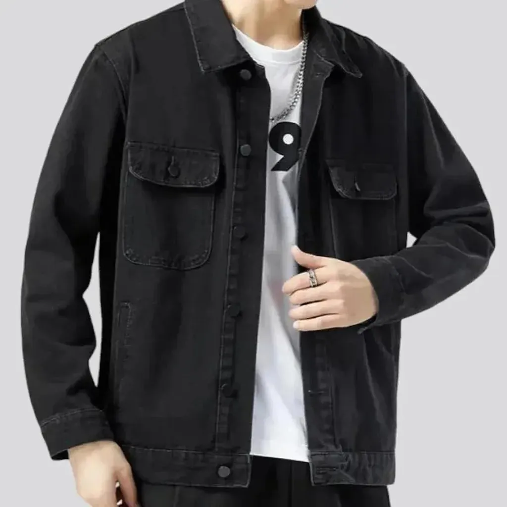 Classic sanded men's jean jacket