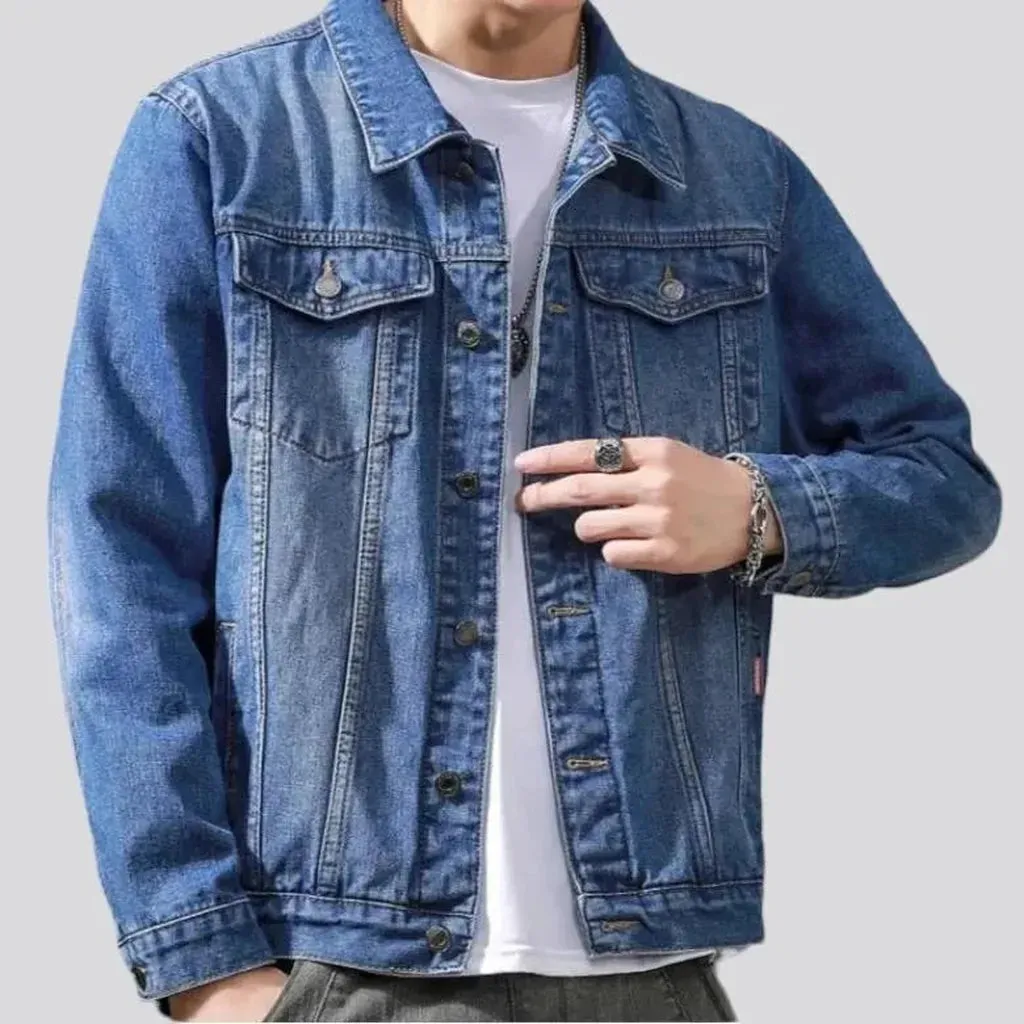 Classic sanded men's jean jacket