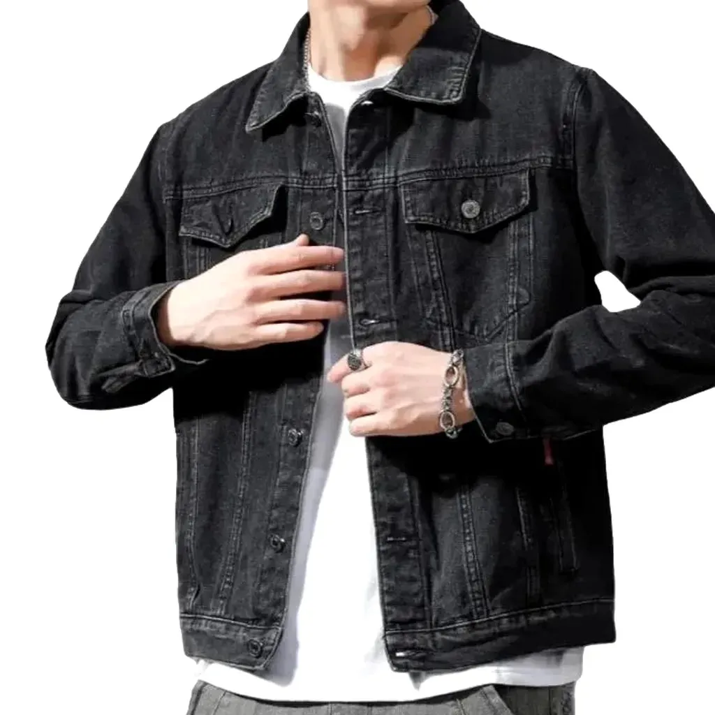 Classic sanded men's jean jacket