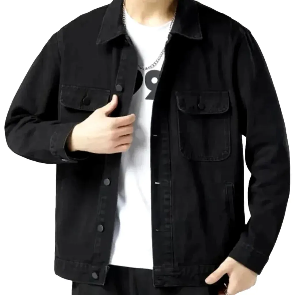 Classic sanded men's jean jacket